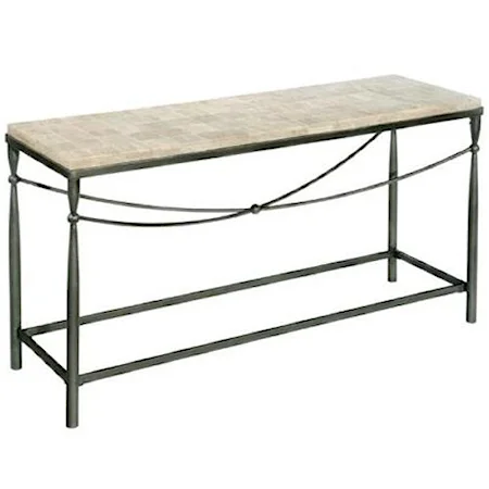 Rectangular Console Table with X Stretcher Design